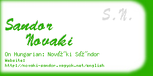 sandor novaki business card